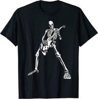 Skeletas groja gitara Elektrinė akustinė klasikinė unisex marškinėliai S įvairiaspalvis