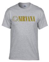 26 NIRVANA Logo Rock Music Grey T-Shirt -302_Grey- Unisex T-Shirt S įvairiaspalvis