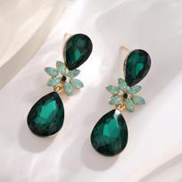 Vintage Luxury Teardrop Olive Leaf Tassel Earrings For Women Elegant Dangle Drop Earrings Evening Party Jewelry