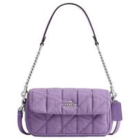 COACH Hailey 20 Brand Logo Denim Crossbody Bag Shoulder Bag Small Women's Purple violetinė