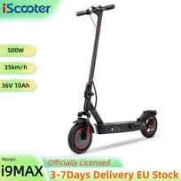 iScooter i9Max 35KM/H Variklio Elektrinis paspirtukas Suaugusiems 36V10Ah Baterija 500W Variklis Dviguba Pakaba Ir 10  Dvigubos Koriškos Padangos E Paspirtukas i9Max 35KM/H juoda