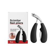 Scimitar Nail Pliers Wide Jaw Sharp Blade Professional Cuticle Nipper Stainless Steel Manicure Tool Durable Design for Precise Nail Trimming One Size