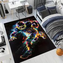 Neon American Football Player Print Area Rug, Non-Slip Floor Mat for Living Room Bedroom, Colorful Sports Home Decor Carpet 40x60cm( 15x23in )
