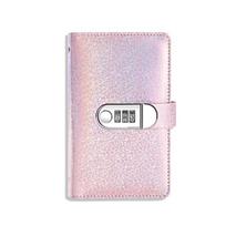 PU Leather Cover 100 Envelope Challenge Binder Reusable Shiny Financial Savings Book Large Capacity Waterproof rožinė