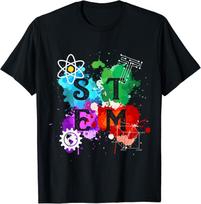 STEM Science Technology Engineering Math Teacher T-Shirt S įvairiaspalvis