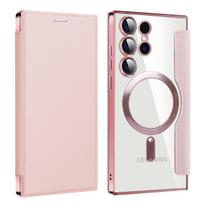 Magnetic case for Samsung Galaxy S26 PLUS – with card slots and anti-theft RFID protection rožinė