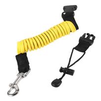 Elastic Paddle Leash Kayak Canoe Safety Fishing Rod Rowing Boats Coiled Lanyard Cord Tie Rope geltona