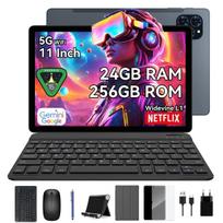 TABWEE T90 Android 16 8GB RAM 128GB ROM Planšetė 11 colių 1200*1920 FHD ekranas Aštuonių branduolių UMS9230E(T615) Planšetinis kompiuteris su klaviatūra ir pele pilka