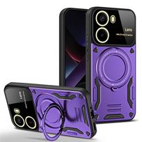 Luxury Armor Magsafe Wireless Charging Case For Xiaomi Note 9 9s 10 11 12 Pro Note 10s 11s 4G Magnetic Ring Bracket Bumper Cover Redmi Note 12 4G violetinė