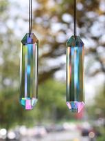 2pcs 12mm Suncatcher Prism Pendant for Window,ABColor Crystal Stick Rainbow Maker Garden Hanging Sun Catcher Ornament