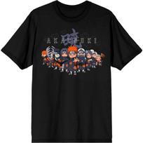 Naruto Shippuden Chibi Akatsuki Group Crew Neck Short Sleeve Men's Black T-shirt S įvairiaspalvis