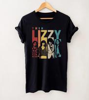 Thin Lizzy Retro Vintage marškinėliai Medvilniniai Vyrams Moterims Visų Dydžių S-4XL T Unisex Marškinėliai XXL black