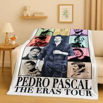 3D Pedro Pascal Gražus Aktorius Flanelinis pledas, Itin minkštas šiltas pliušinis užklotas namams Miegamojo Lovai Sofai Vaikams Pikniko Dovana 75x90cm