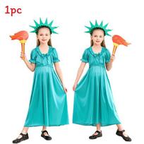 Statue Of Liberty Halloween Costume For Adults Children With Polyester Fabric For Stage Performances Child,120cm