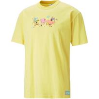 PUMA x SPONGEBOB Co-Branded Solid Color Cartoon Graphic Print Crewneck Short-Sleeve T-Shirt Men's Light Yellow S