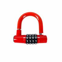 Durable Anti Theft Bicycle Security Lock U Shape Zinc Alloy Combination Padlock Security 4 Digit Code U Shape Lock Cabinet raudona