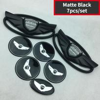 7 vnt. Automobilio priekinis, galinis emblema, vairo lipdukas, ratlankio centro lipdukas, skirtas Hyundai GENESIS Coupe, modifikuotas logotipas, 3D ženklelis matinė juoda spalva