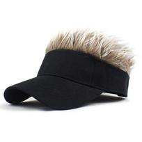 Hair Spiked Wig Golf Baseball Cap Fake Hair Hat Adjustable Sun Protection Visor Fancy Performance Hip-Hop Headwear Men Synthetic Short