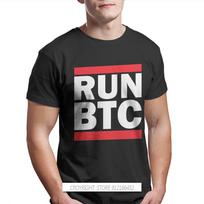 Bitcoin Cryptocurrency Miners Meme O-Neck TShirts RUN BTC Distinctive Men's T Shirt Funny Tops Size XS-3XL S įvairiaspalvis