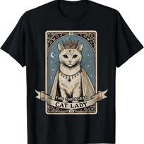 Tarot Card T Shirt Childless Cat Lady Vote Kamala S įvairiaspalvis