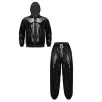 Mens Waterproof Front Zip up Hood Jacket Windbreaker Long Sleeve Drawstring Jogging Track Pants S mėlyna