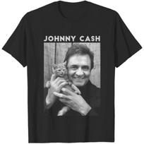 Johnny Cash T-Shirt Cat Unisex Short Sleeve T-Shirt All Sizes Shirt New Spring/Summer Arrivals Regular Fit Casual S įvairiaspalvis