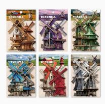 6packs/1lot kawaii Stationery Sticker Retro windmill junk journal Decorative Scrapbooking DIY Craft Sticker