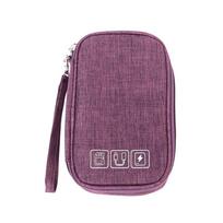Large Capacity Storage Bag Data Cable Organizer Bag with Handle Multi-compartment Travel Accessories A7517 violetinė