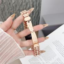 Compatible with Apple Watch 9 Bezel, Diamond-Inlaid Folding Buckle, 11th Gen SE10 Metal Strap. 20mm juoda