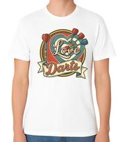 I Love Darts T-Shirt Dartboard Sports Fan Graphic Unisex Tee S įvairiaspalvis