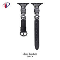 Epoxy Metal Inlaid Leather Strap for Apple Watch Series 11/10/9/8/7 Ultra SE 42/44/45/49