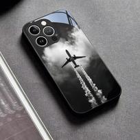 Minimalist Air Travel Print Tempered Glass Phone Case For iPhone 17 16 15 14 13 12 11 Pro Max 17 Air 7 8 Plus XS X XR Cover iPhone 12 Pro Max