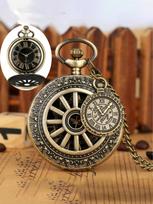 Qing Gu hollow flip pocket watch Roman digital quartz pocket watch pendant decoration fashionable trend for men and women ruda