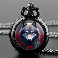 1 piece retro flip pocket watch animal wolf dog pocket watch elk classic hanging watch gift fashion accessories trend