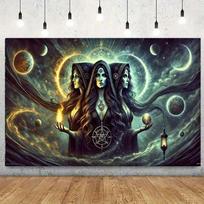 Tapestry of Hecate, goddess of reality and fantasy 75x100 juoda