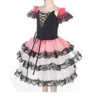 Red Long Romantic Tutu Ballet Skirt For Girls Women Children Spanish Dress Ballet Dance Performance Costumes Gimnastic Dress 100cm