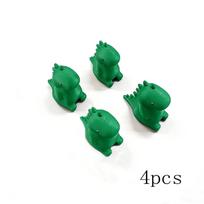 4Pcs Cute Design Dinosaur Tire Valve Caps Pla Material Light Valve Core Cover  Car Wheel žalia