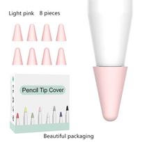 For Apple Pencil 1 2 Tablet Stylus Touch Pen Nib Case Soft Silicone Protective Case For Apple Pen Case Touch Cover 8 Pcs šviesiai rausvos spalvos
