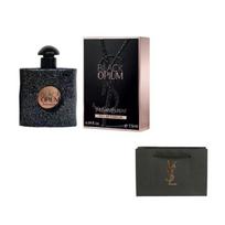 SAINT LAURENT Black Opium Perfume Sample Size, Black Oolong Tea, Gourmet Scent Family Eau De Parfum EDP 7.5ml|Black Shopping Bag