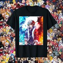 Todoroki Shoto Hawks Fusion My Hero Academia Classic Tee Unisex marškinėliai S white