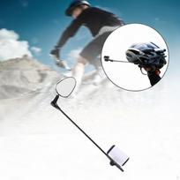 Bike Helmet Mirror, Degree Rotating Cycling Accessories, Wide Angle Bicycle Rear View gray