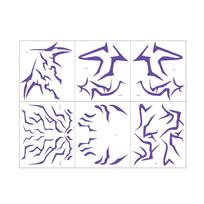 6 lapeliai laikinių tatuiruočių violetiniai žaibai makiažas Cosplay vaidmenų žaidimams vandeniui atsparūs veido meno lipdukai 6pcs/set