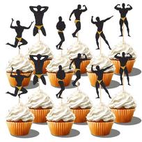 12pcs Bachelorette Party Cupcake Toppers Male Dancers Strippers Dessert Cupcake Picks Hen Night Party Cake Decoration Supplies