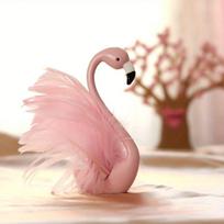 Rožinio flamingos figūrėlė, Plunksnų dekoruotas gulbės papuošalas, Mielas mergaičių miegamojo, biuro torto papuošimas, dovanos gimtadieniui, baigimui Open Your Eyes rožinė
