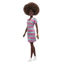 Barbie Fashionista Striped Dress Doll Set Doll House Pretend Play Barbie Doll Ages JJN60 - Dress-up & - - - 3+ - Pink/Green -