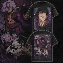 Fushiguro Toji Jujutsu Kaisen Tshirt Gothic Anime Graphic Tshirt Vintage Washed T Shirt Mens Clothing Short Sleeve Cotton Tees S
