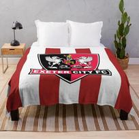 Exeter City FC Mesti pledas Polarinis Vintažinis Minkštas Dideli Pledai 100x150cm white