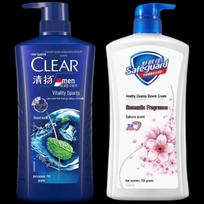 Clear Men Active Sport Mint Shampoo & Safeguard Cherry Blossom Shower Gel Bundle
