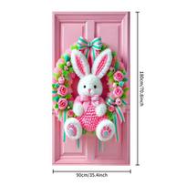 Easter Door Decor 35.4x70.8inch Decorative Backdrop Bunny Flag Easter Door Sign For Outside Yard Party Garage Classroom Home