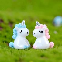 Glowing 20Pcs Unicorn Resin Figurines Mini Moss Terrarium Decor Cartoon Animal Diy Craft Supplies Car/Home Ornament